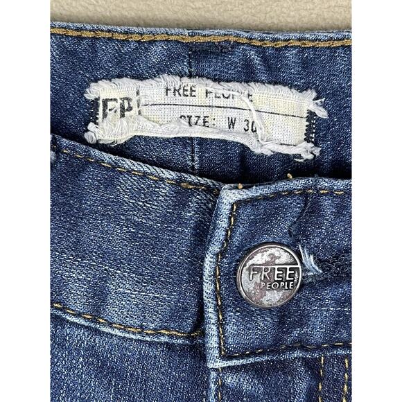 Free People Womens skinny Jeans 30 Stretch Mid Rise Regular Fit Blue Denim - Picture 3 of 10